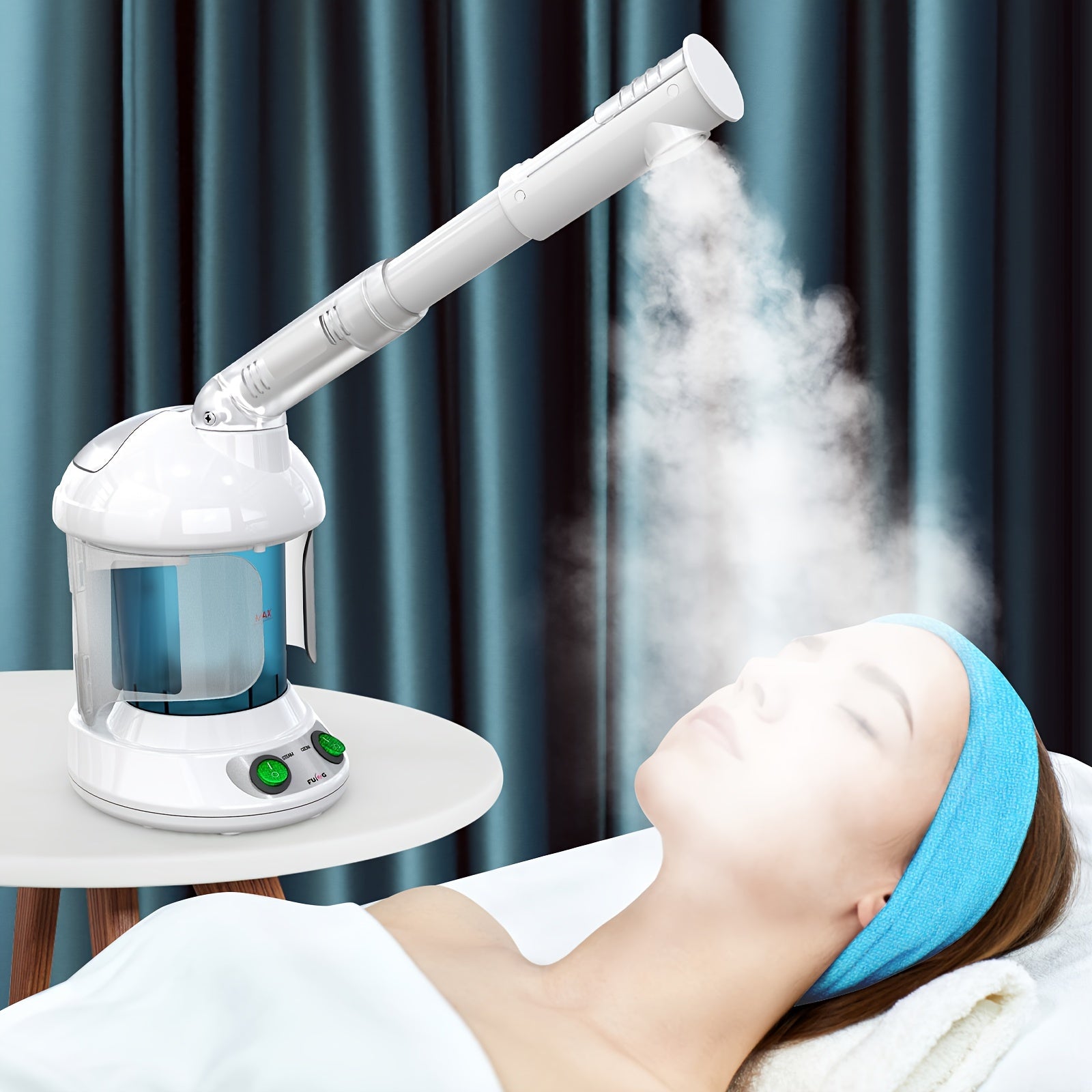 Facial Steamer, Fulog Nano Ionic Face Steamer for Facial Deep Cleaning Home Facial Spa, Portable Facial Steamer with 360° Rotatable Arm And Steel Skin Kits, Personal Care Use at Home Or Salon, Valentine'S Day Must-Have Gift